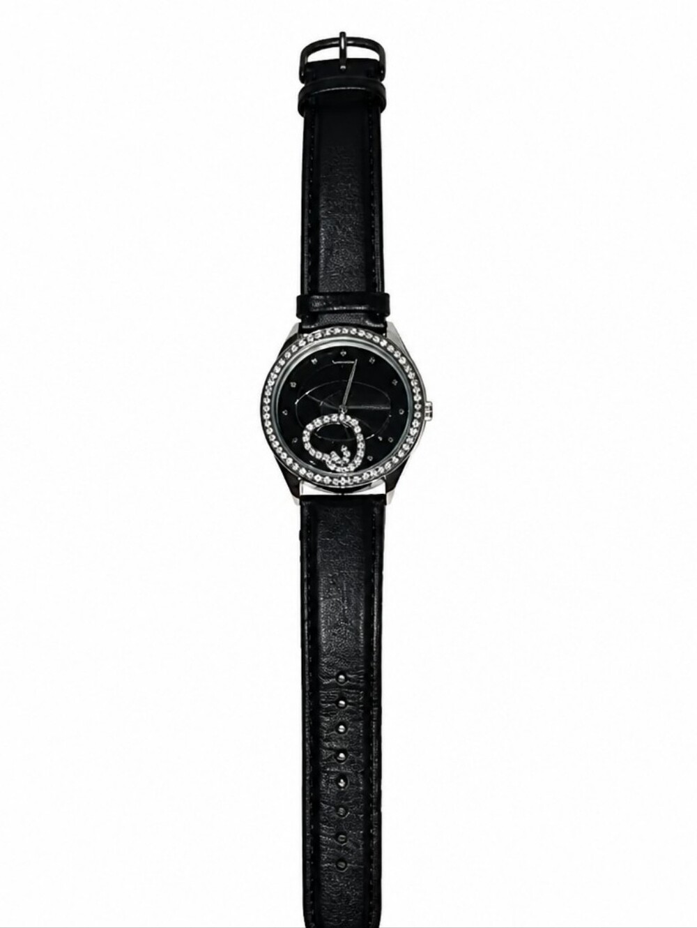 Black Leather Strap Smartwatch